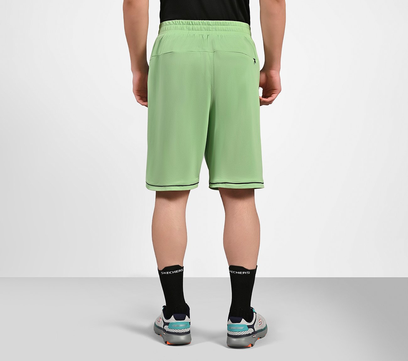 CONTRAST PIPING DETAIL SHORTS, LIGHT GREEN Apparel Left View