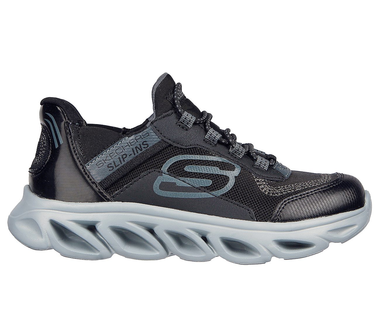 FLEX GLIDE, BLACK/CHARCOAL Footwear Right View