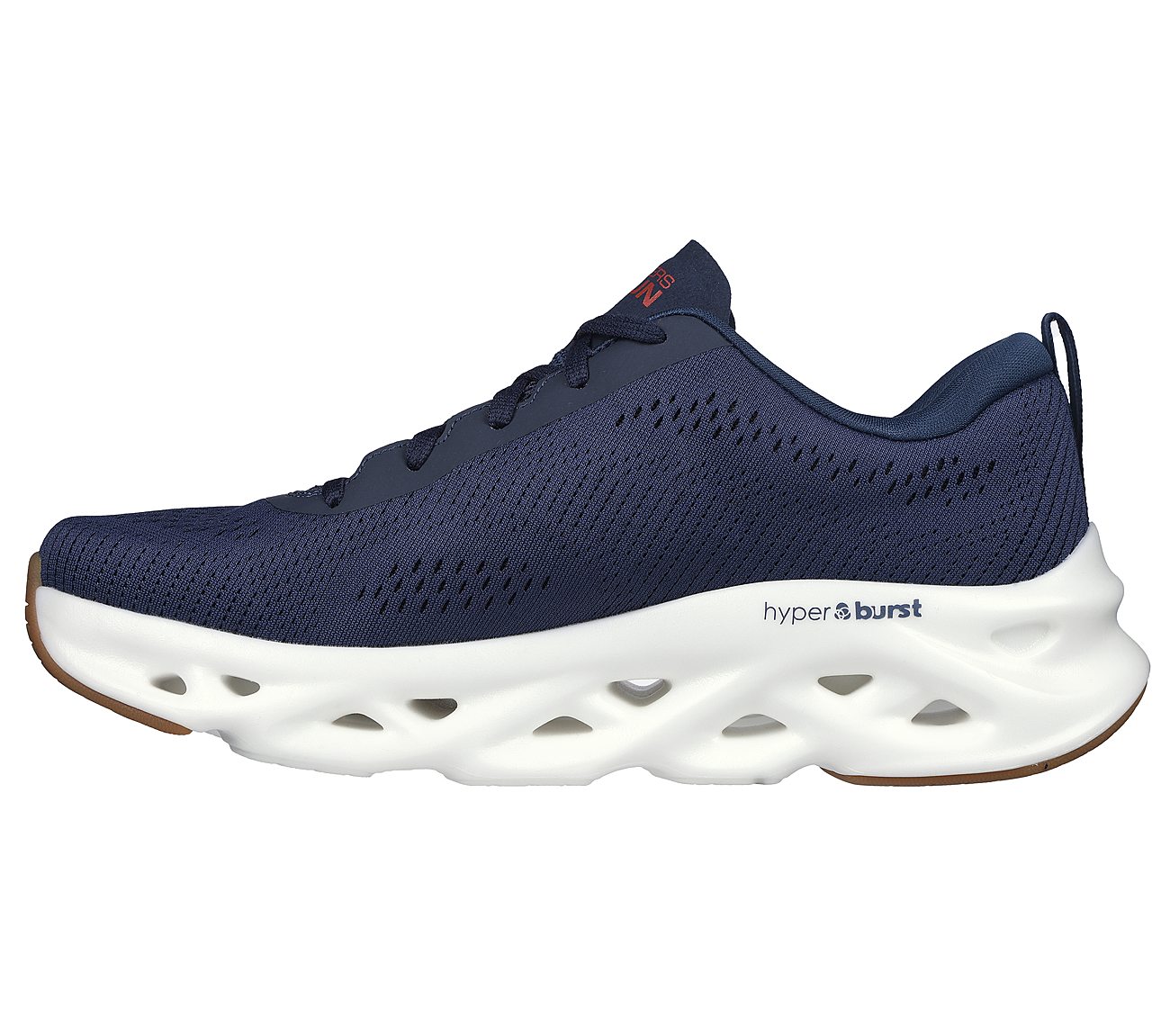 GO RUN SWIRL TECH, NAVY/RED Footwear Left View