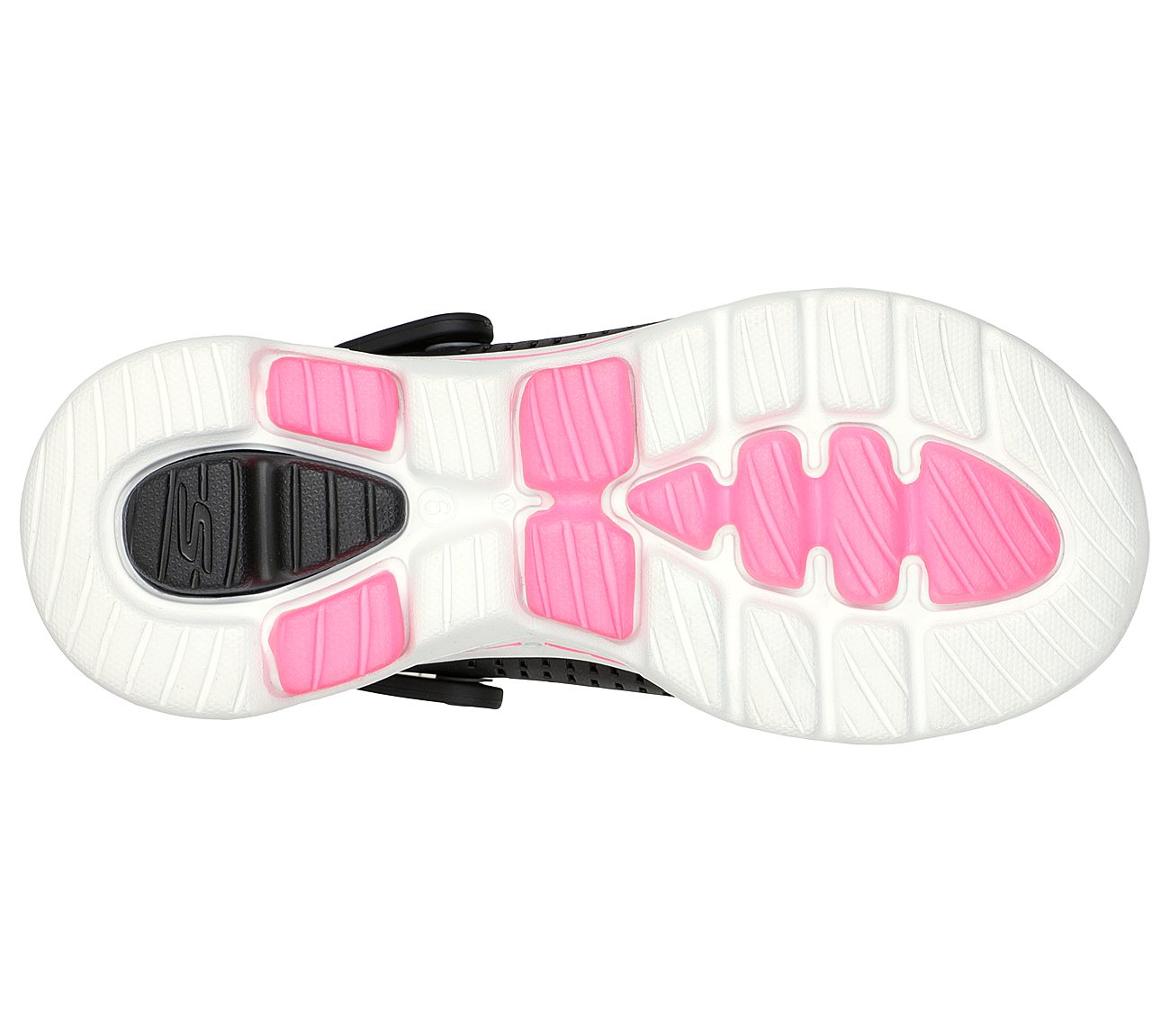 GO WALK 5 FOAMIES - ASTONISHE, BLACK/WHITE Footwear Bottom View