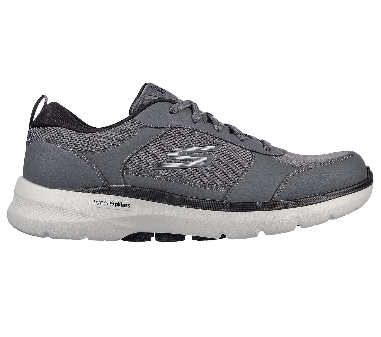 GO WALK 6 - COMPETE, CHARCOAL/BLACK Footwear Right View