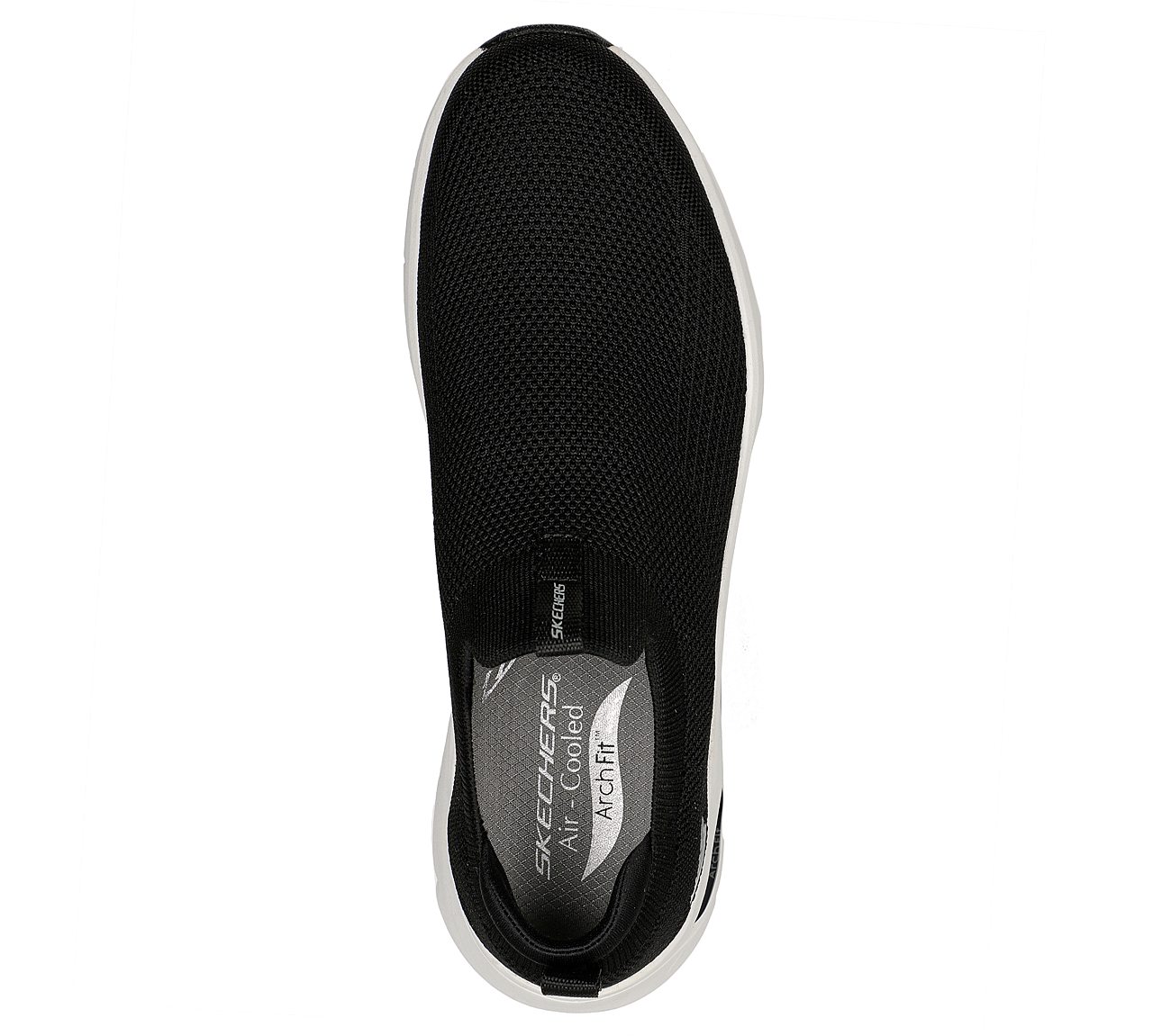 SKECH-AIR ARCH FIT, BLACK/WHITE Footwear Top View