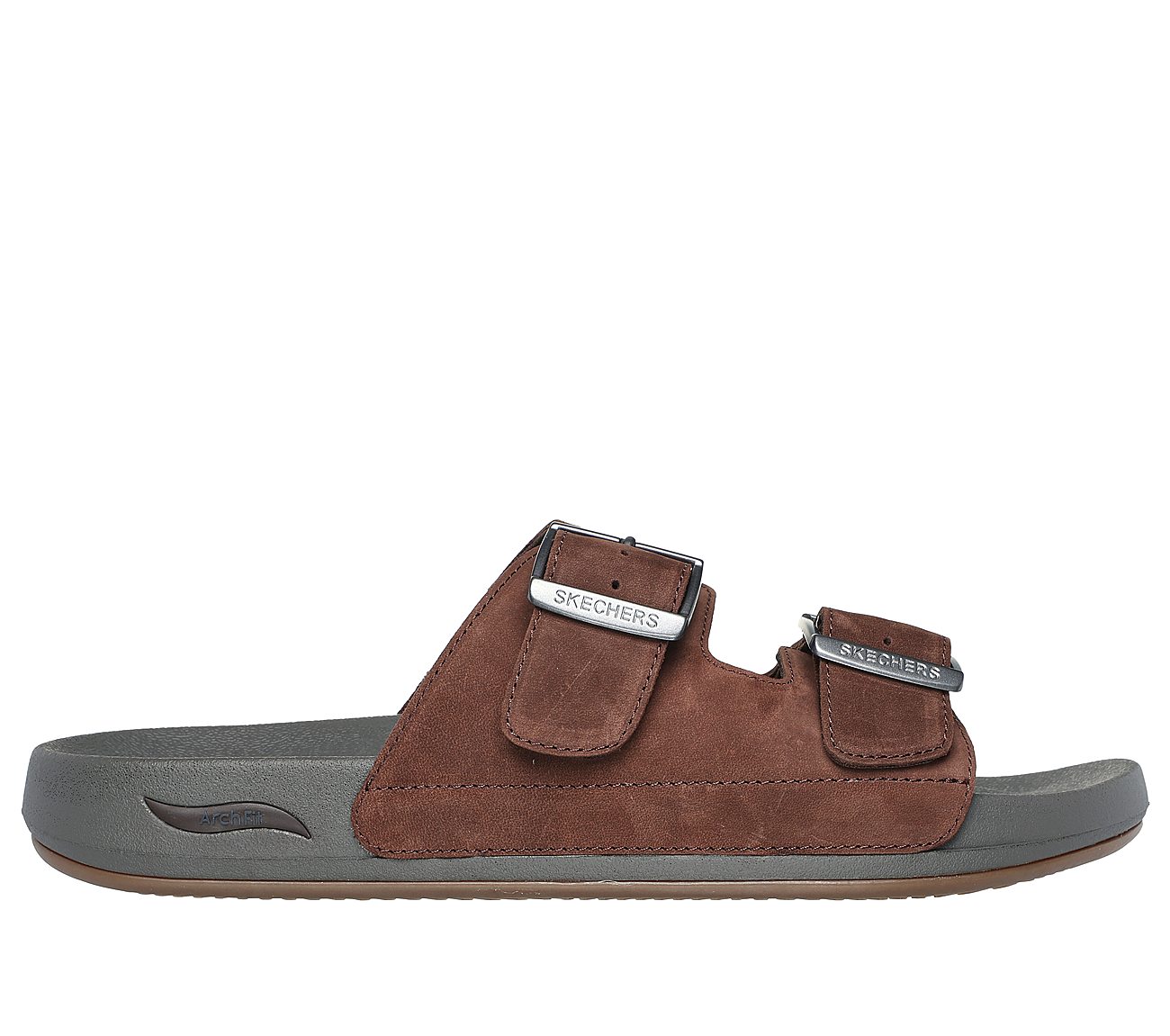 Skechers Go Walk Arch Fit  Missi Synthetic Leather Slipon Mens Sandals  BlackSize08  Amazonin Fashion