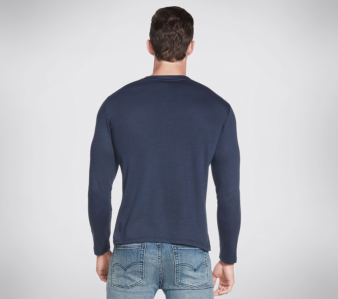 GOKNIT PIQUE HENLEY, NNNAVY Apparels Top View