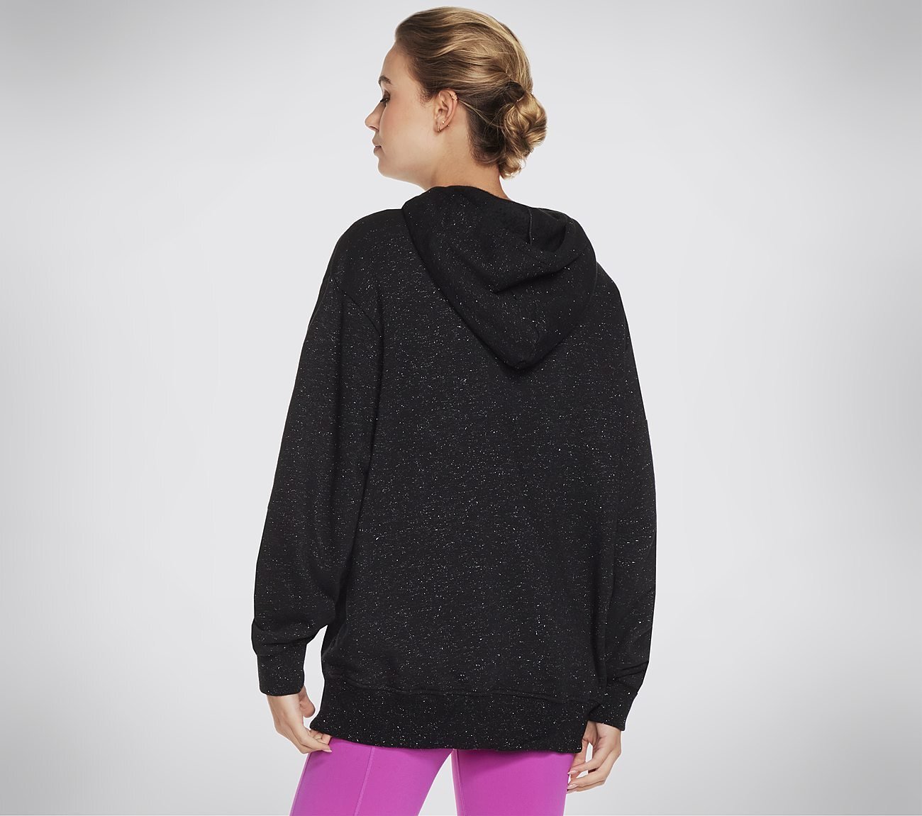 SKECH-SWEATS SHINE HOODIE, BBBBLACK Apparels Top View