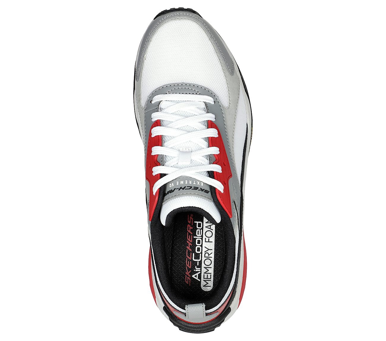 SKECH-AIR EXTREME V2, WWHITE/BLACK/RED Footwear Top View