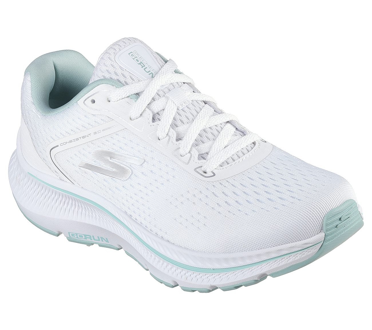 GO RUN CONSISTENT 2, WHITE/MINT Footwear Right View