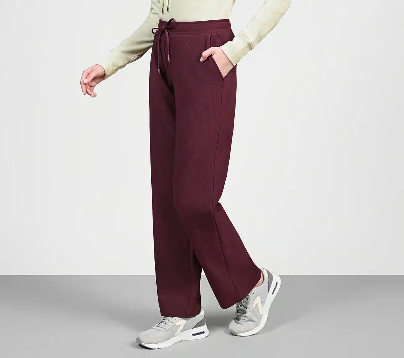 GOLUXE RIB PANT, BBBBLACK Apparel Top View