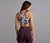 HIGH IMPACT AOP SPORTS BRA, WHITE/TURQ/PURPLE