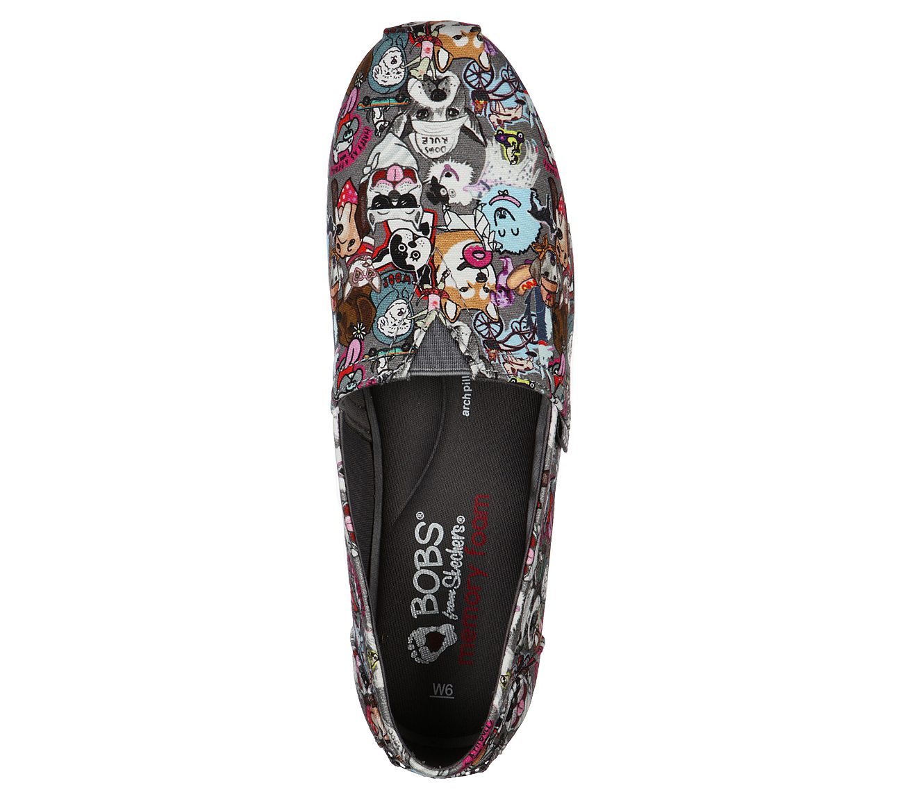 BOBS PLUSH - DOGGONE IT, GREY/MULTI Footwear Top View