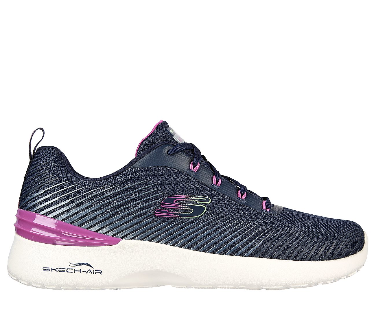 SKECH-AIR DYNAMIGHT-LUMINOSIT, NAVY/PURPLE Footwear Lateral View