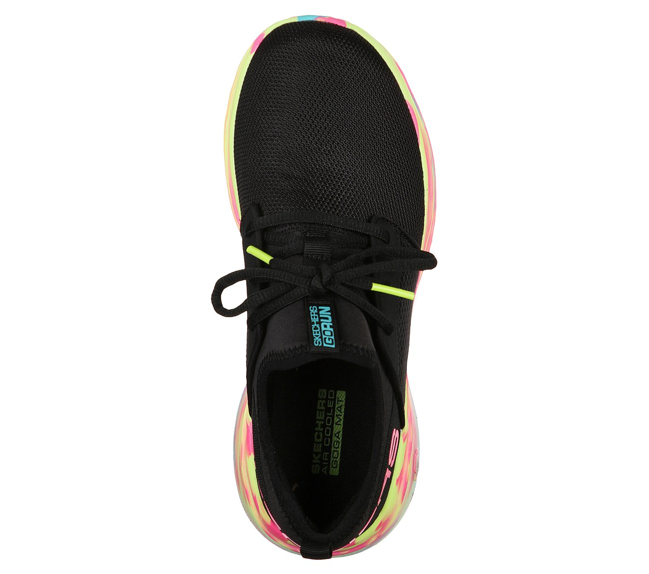 GO RUN FAST - MONTAGE, BLACK/MULTI Footwear Top View