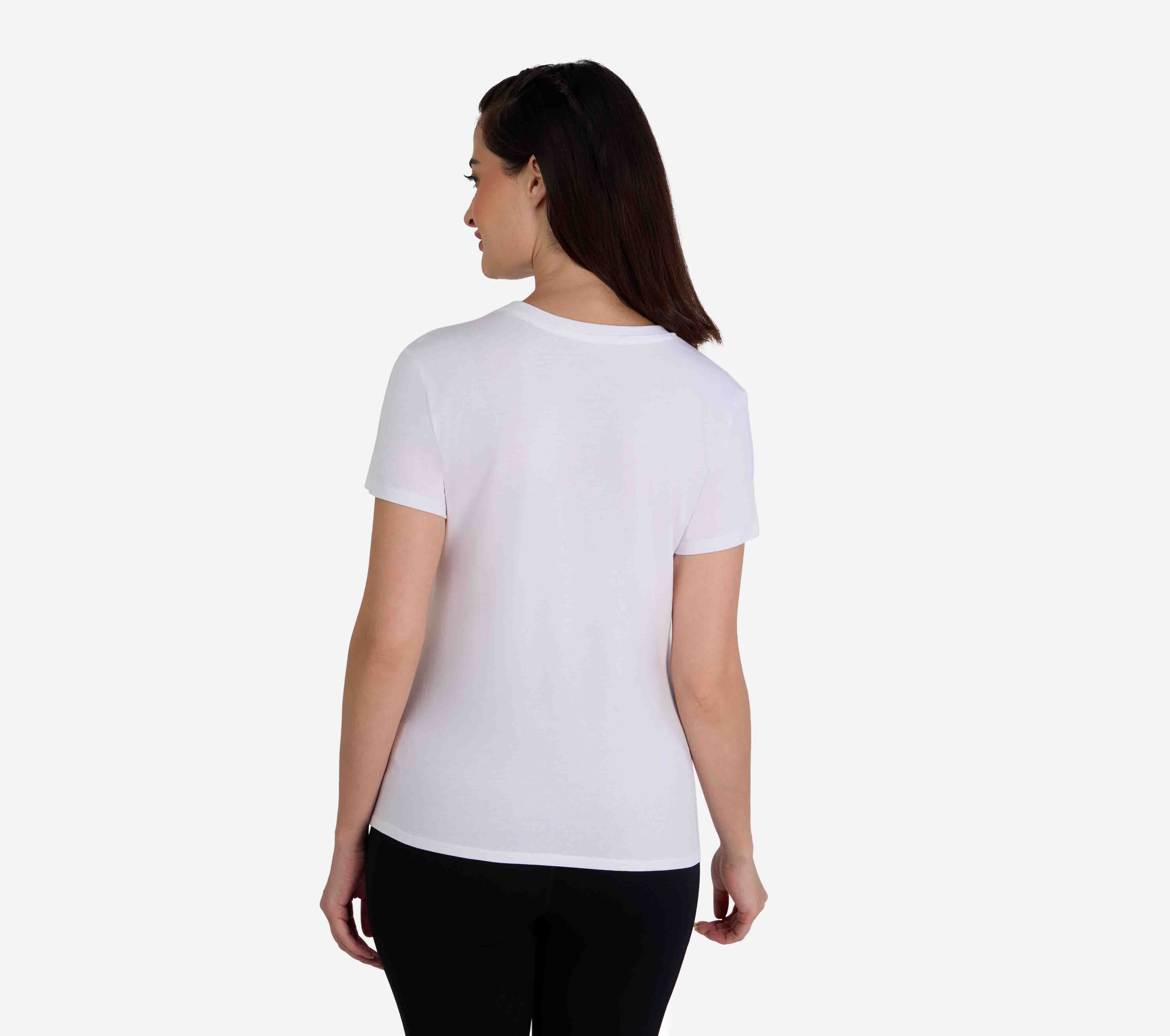 STUD EMBELLISHED ROUND NECK TSHIRT, WWWHITE Apparel Bottom View