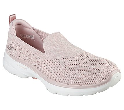 Skechers Mauve Go Walk 6 Valerie Womens Slip On Shoes Style ID: 124532 ...