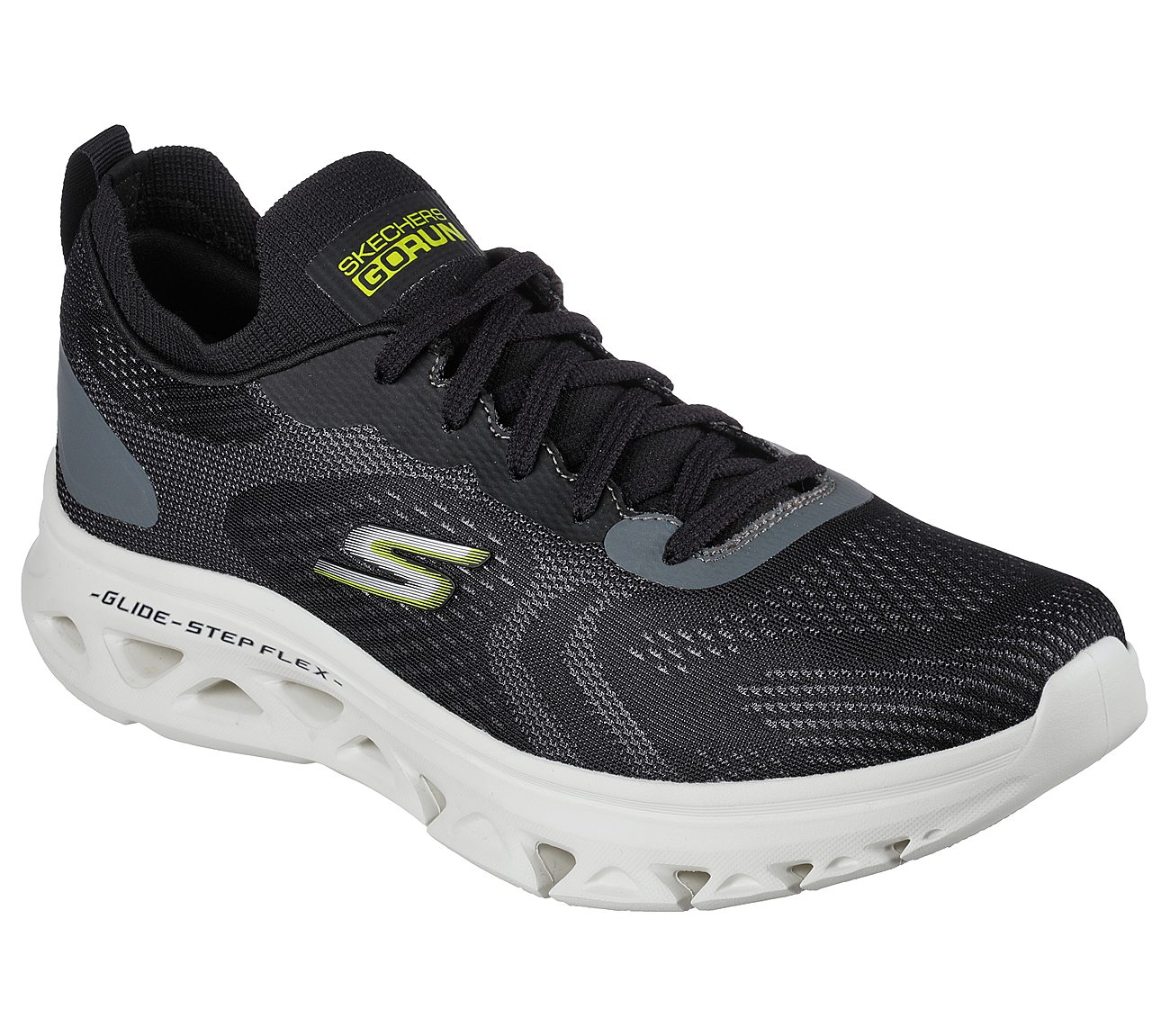 GO RUN GLIDE-STEP FLEX-RADAR, BLACK/LIME Footwear Right View