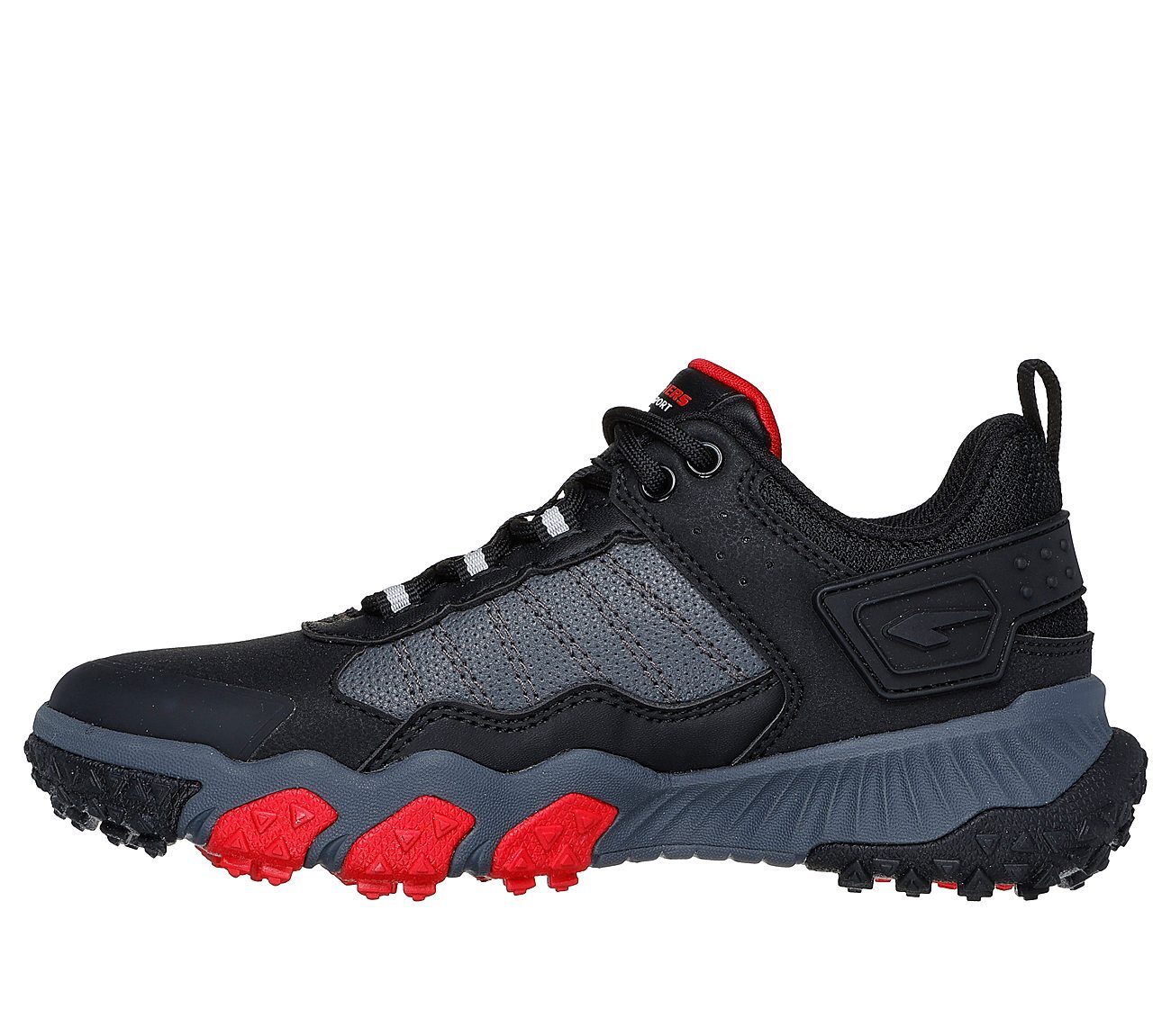 SKECHERS ELITE SPORT FIELD, BLACK/GREY/RED Footwear Left View