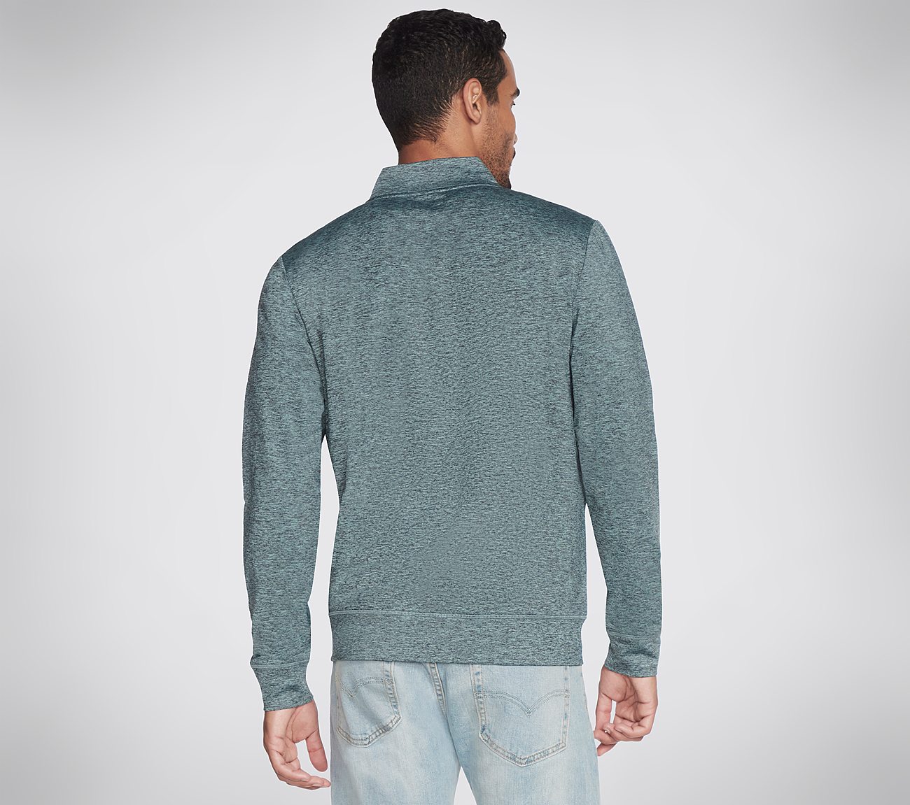 SKECH-KNITS ULTRA GO HOODLESS, TEAL/BLUE Apparel Top View