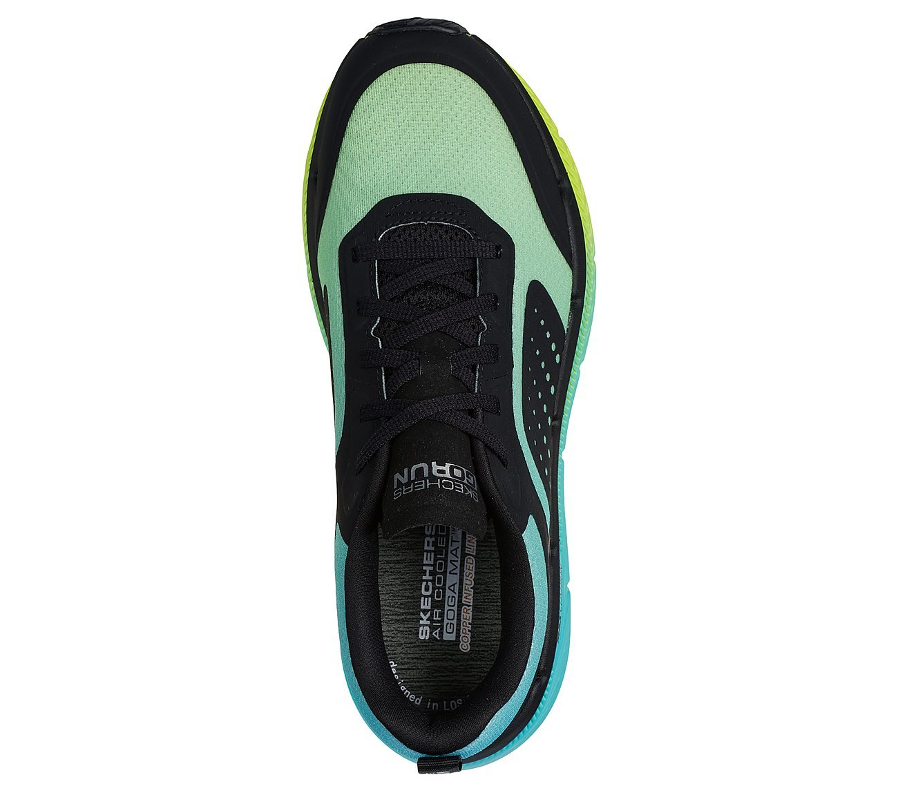 MAX CUSHIONING PREMIER 2, BLUE/LIME Footwear Top View