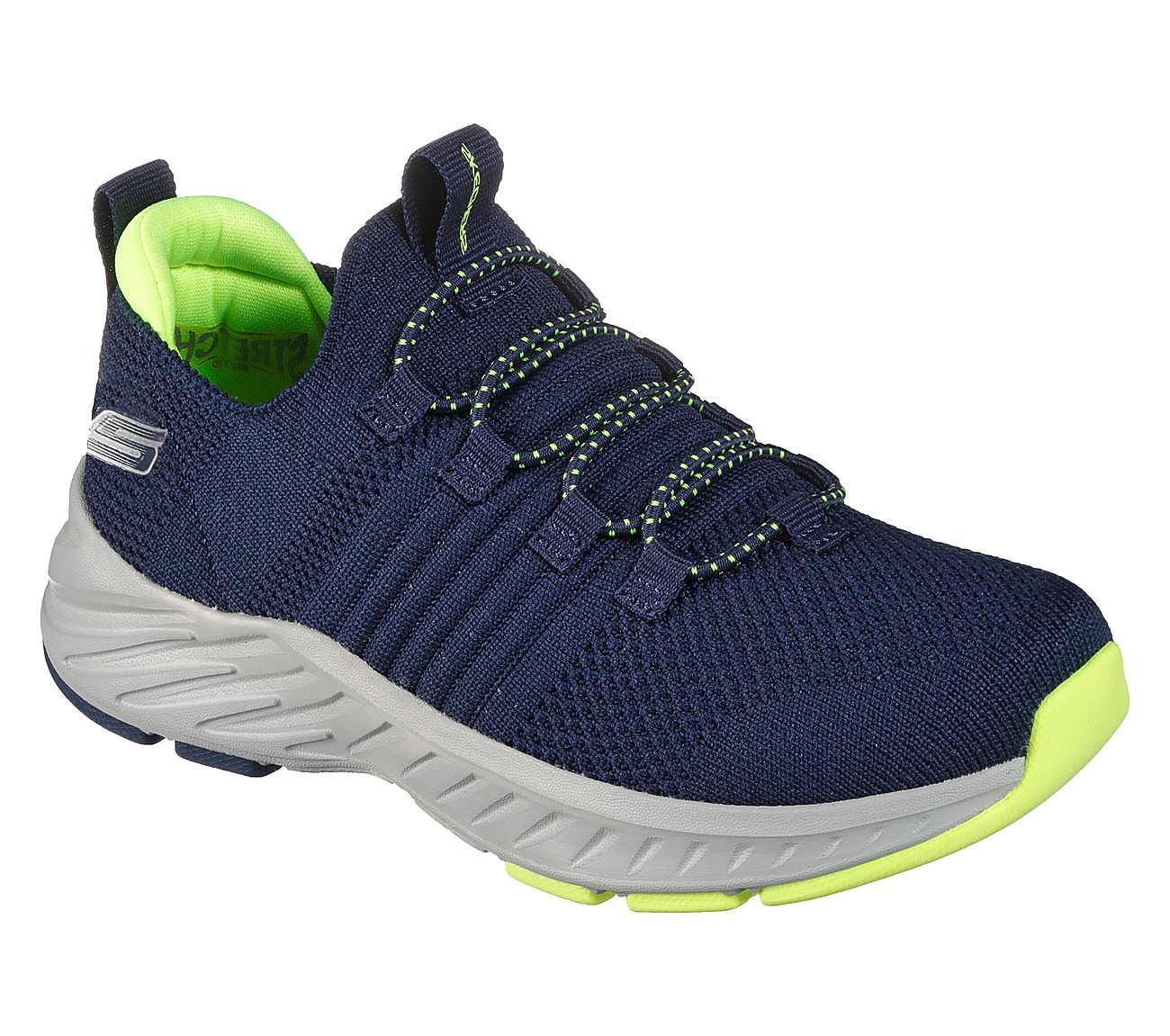ELITE RUSH, NAVY/LIME Footwear Lateral View