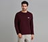 OVERSIZED CONTRAST FLATLOCK TEE, BURGUNDY/PINK