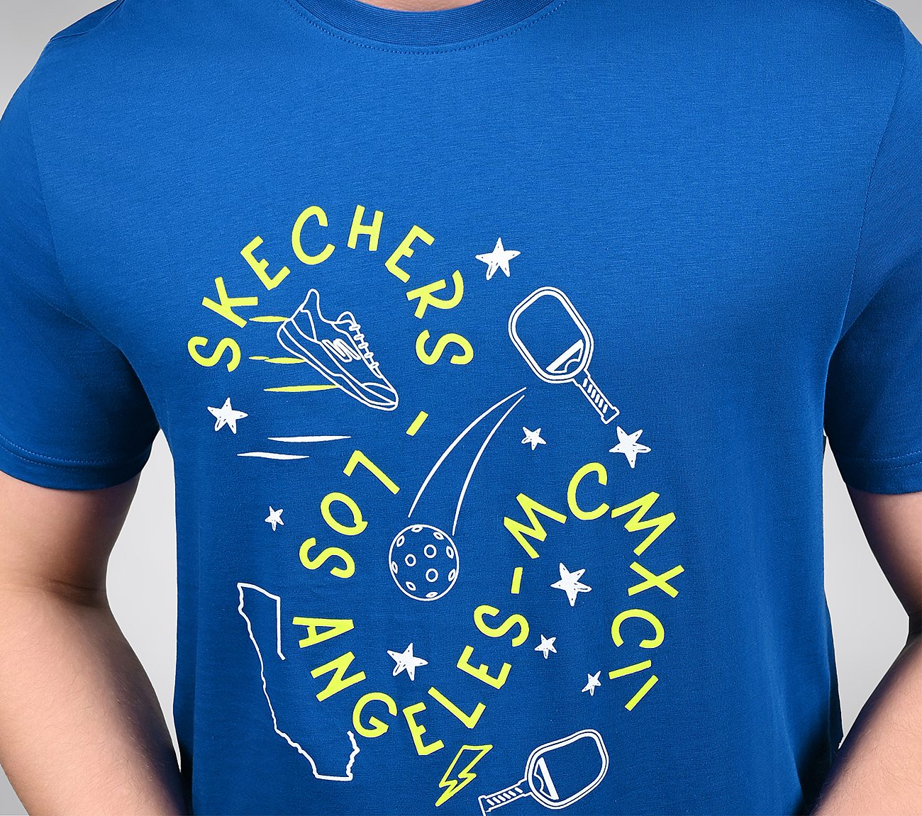 CORE VARSITY DOODLE TEE, BLACK/SILVER/ROYAL Apparels Right View