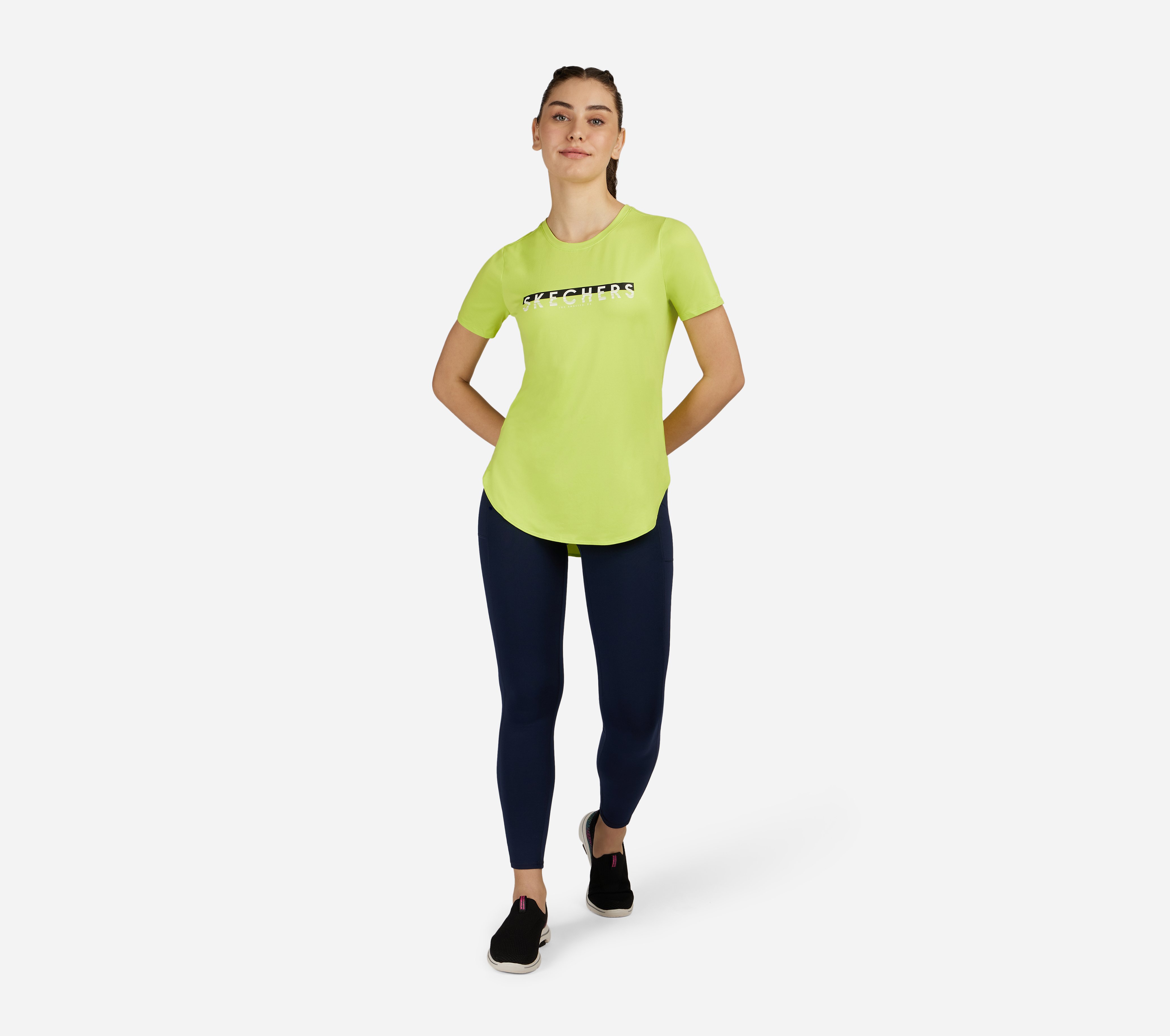 GODRI SWIFT SKECHERS TUNIC T-SHIRT, LIME Apparels Left View