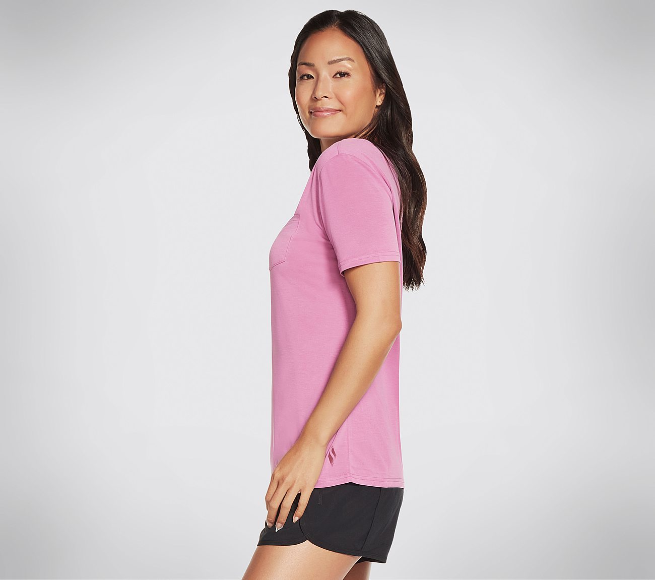 TRANQUIL POCKET TEE, PURPLE/PINK Apparel Bottom View
