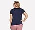 SKECHERS METALLIC LOGO T-SHIRT, NNNAVY Apparel Top View