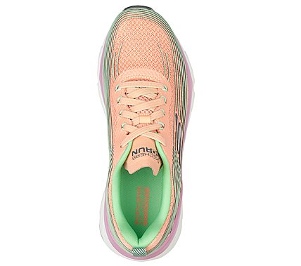 MAX CUSHIONING ELITE, ORANGE/LIME Footwear Top View