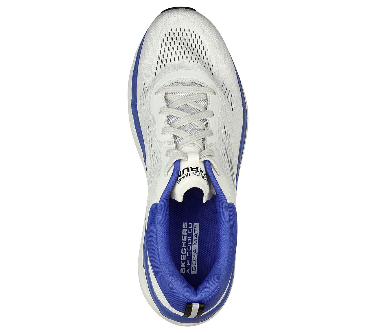 MAX CUSHIONING PREMIER -PERSP, WHITE/BLUE Footwear Top View