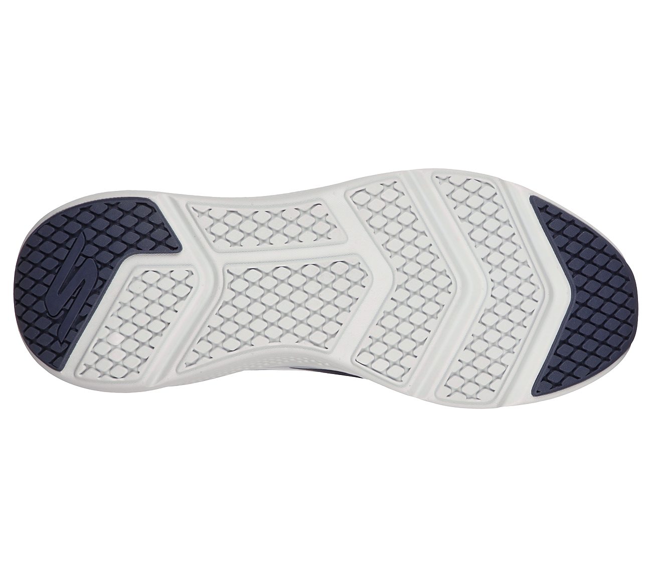 GO RUN ELEVATE, GRAY/NAVY Footwear Bottom View