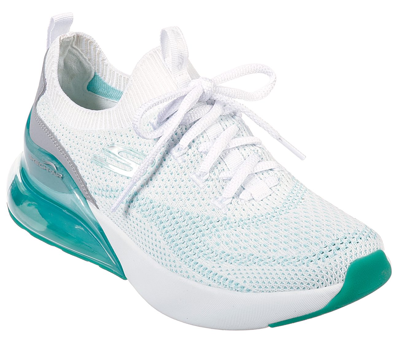 SKECH-AIR STRATUS, WHITE/TURQUOISE Footwear Lateral View