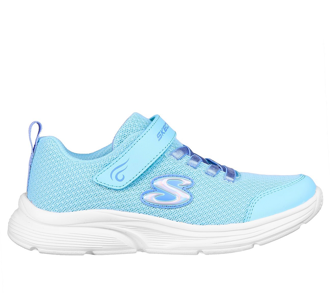 WAVY LITES - BLISSFULLY FREE, AQUA Footwear Lateral View