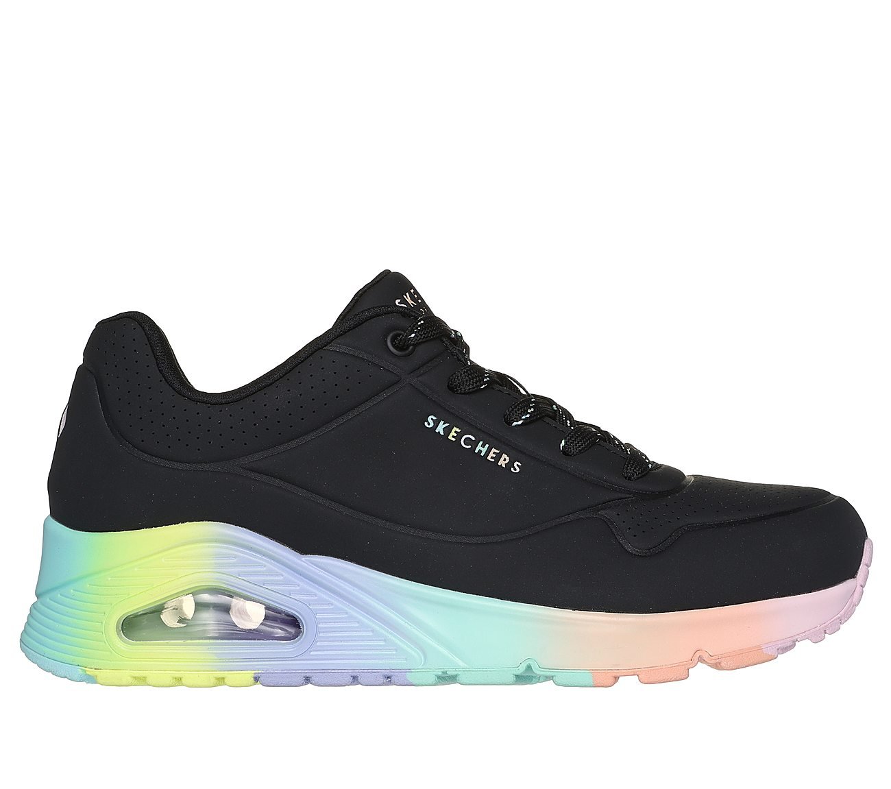 UNO - RAINBOW SOULS, BLACK/MINT Footwear Lateral View