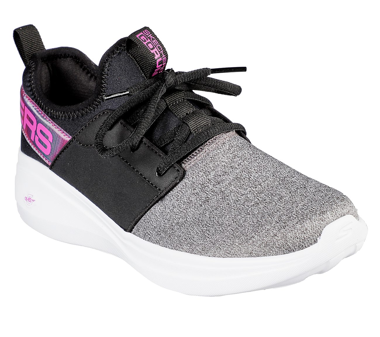 GO RUN FAST-HAPPY DAZE, BLACK/WHITE Footwear Top View