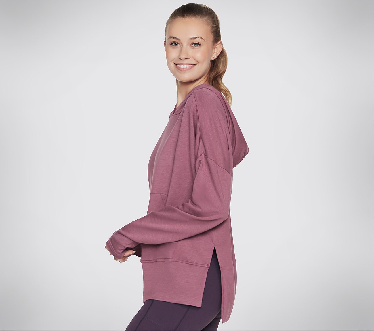 SKECHLUXE RESTFUL LONG SLEEVE, DARK MAUVE Apparel Bottom View
