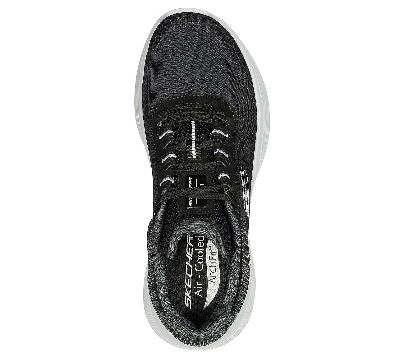 ARCH FIT INFINITY, BLACK/WHITE Footwear Top View