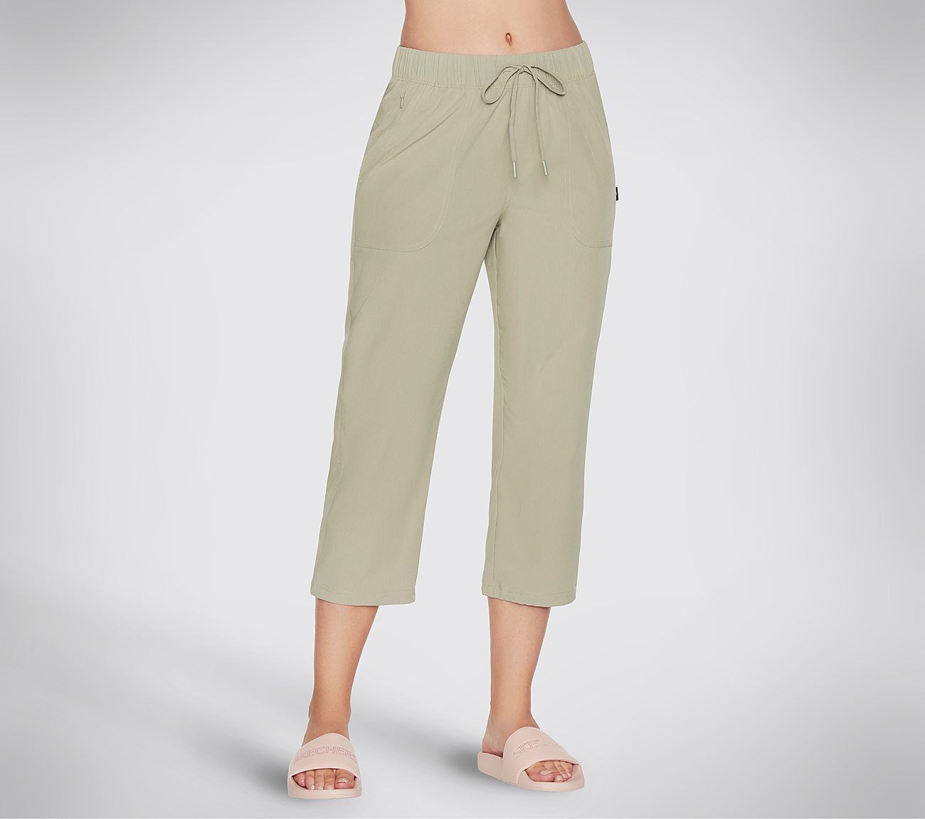 INCLINE MIDCALF PANT, GREEN/WHITE Apparels Lateral View