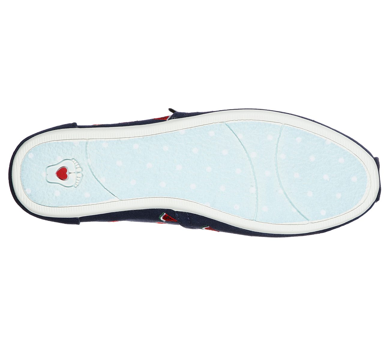 BOBS PLUSH-SELLIN'MELON, NAVY/RED Footwear Bottom View