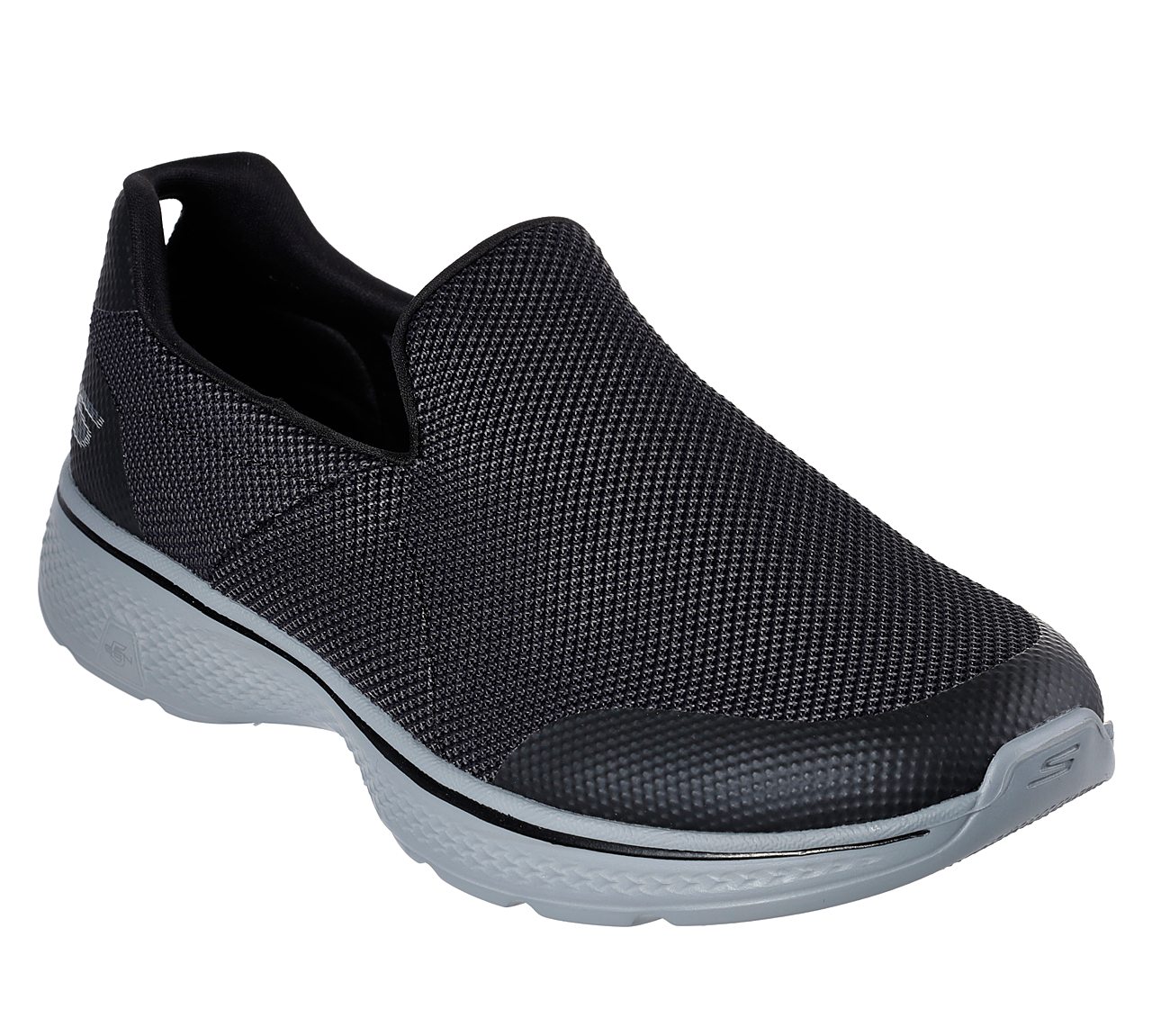 Black/Grey Go Walk 4 Viability Mens Slip Ons - Style ID: | India