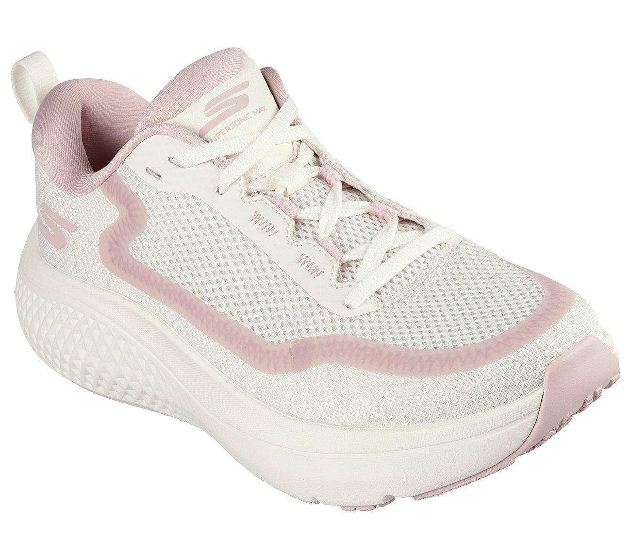 GO RUN SUPERSONIC MAX, NATURAL/PINK Footwear Right View