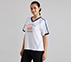 MUMBAI INDIANS V- NECK OVERSIZED TEE, WHITE