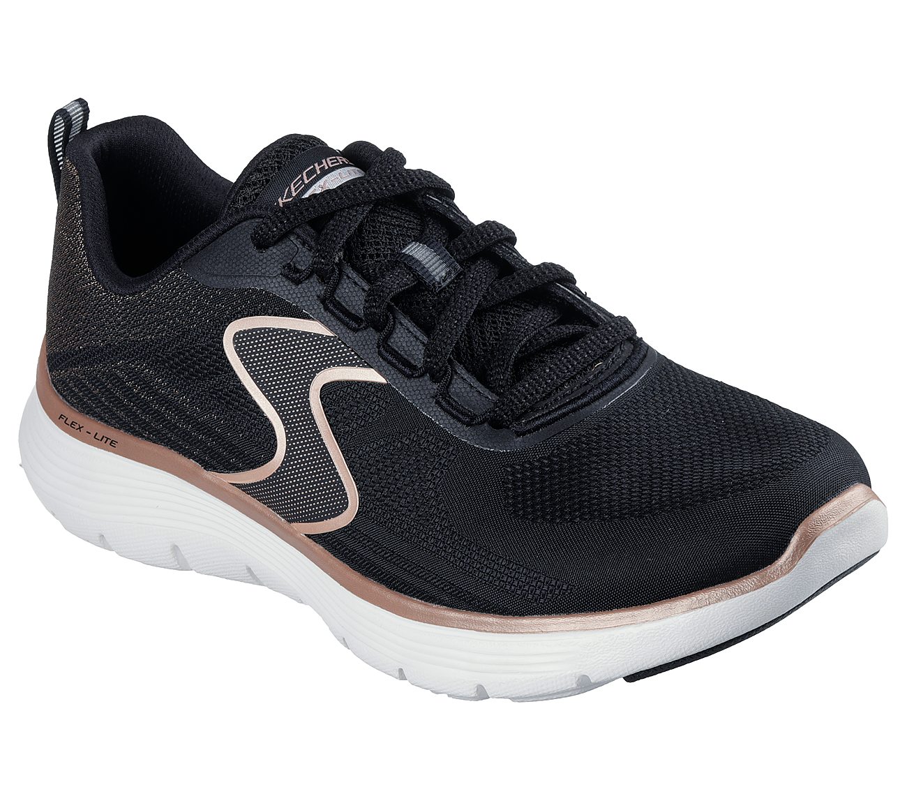 FLEX APPEAL 5.0-LUXE GLOW, BLACK/ROSE GOLD Footwear Right View