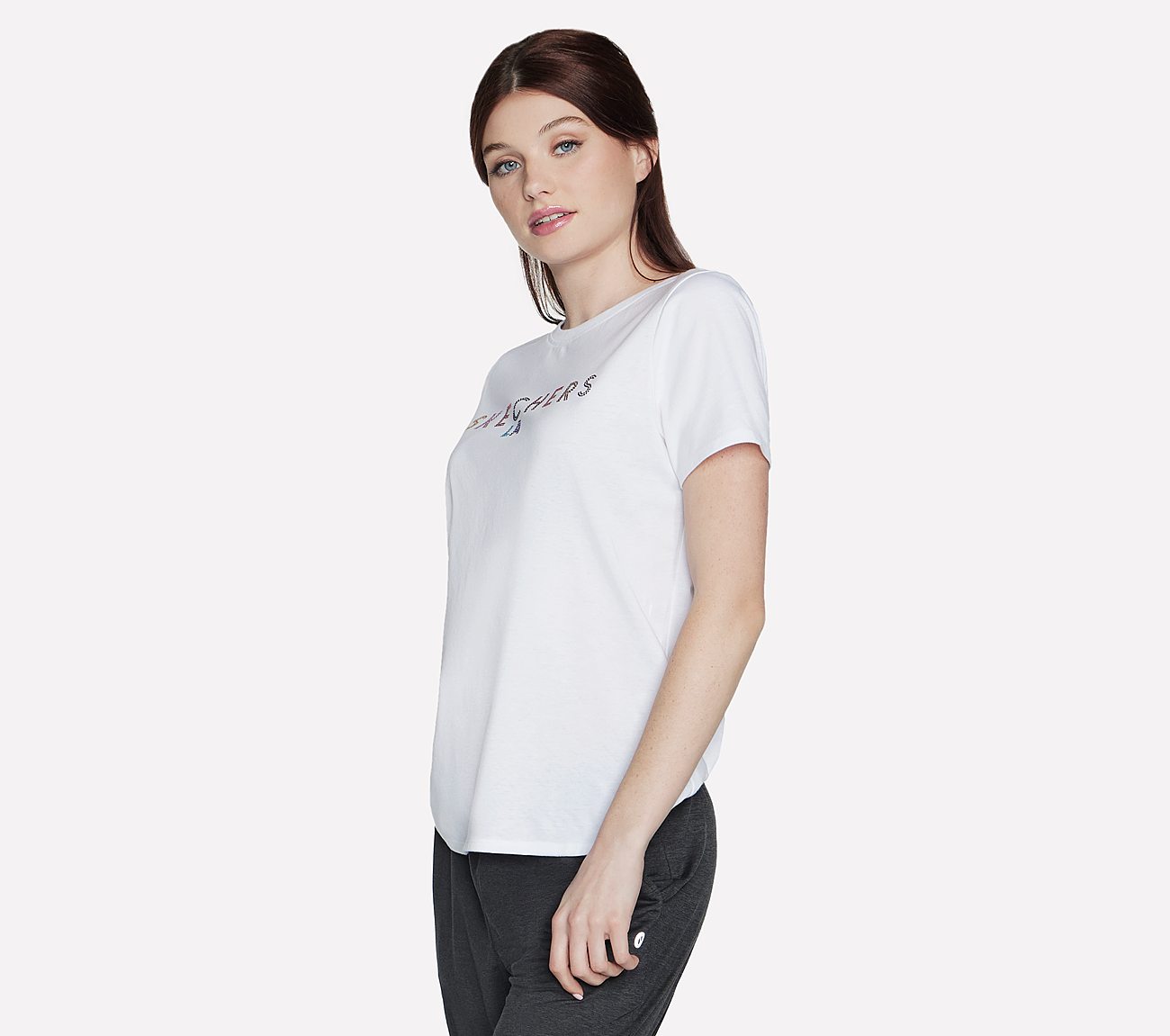 SKECHERS SHINE T-SHIRT, WWWHITE Apparel Bottom View