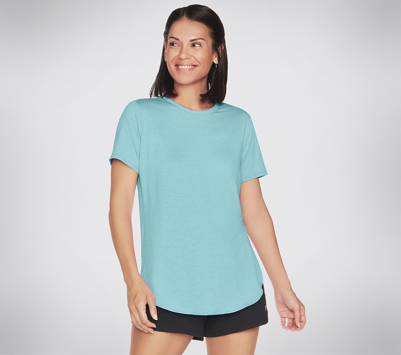 GODRI SWIFT TUNIC TEE, TURQUOISE Apparel Lateral View