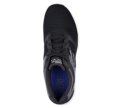 GO RUN 400, BLACK/WHITE Footwear Top View
