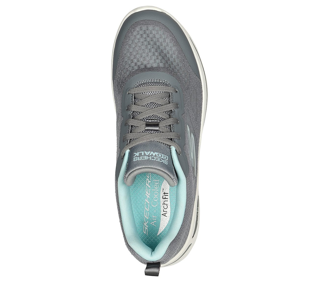 GO WALK ARCH FIT, GREY/AQUA Footwear Top View