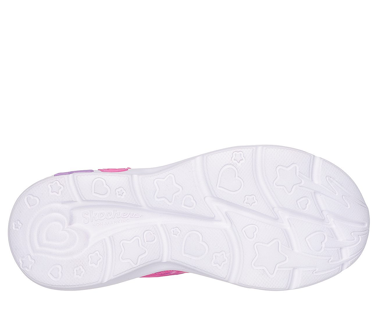 SNUGGLE SNEAKS - SKECH SQUAD, PINK/MULTI Footwear Bottom View