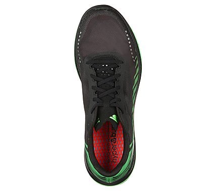 GO RUN RAZOR EXCESS, BLACK/LIME Footwear Top View