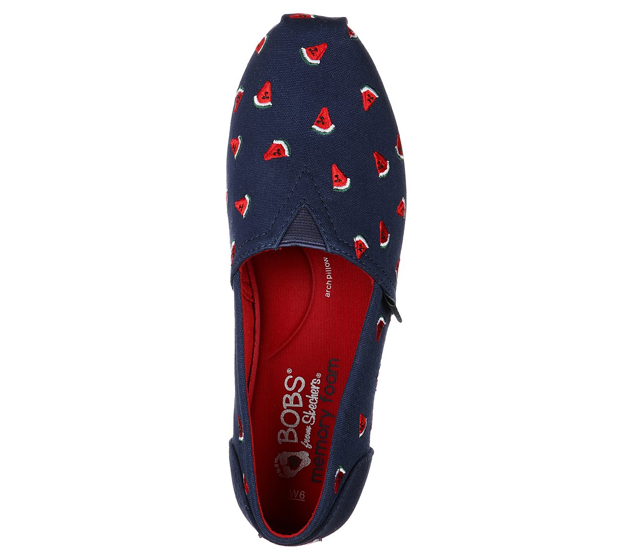 BOBS PLUSH-SELLIN'MELON, NAVY/RED Footwear Top View
